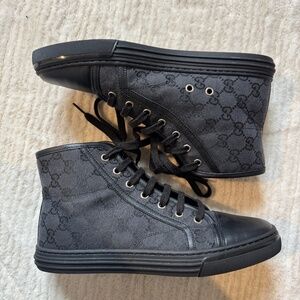 Black Gucci High Top Canvas Sneakers (Size 39)